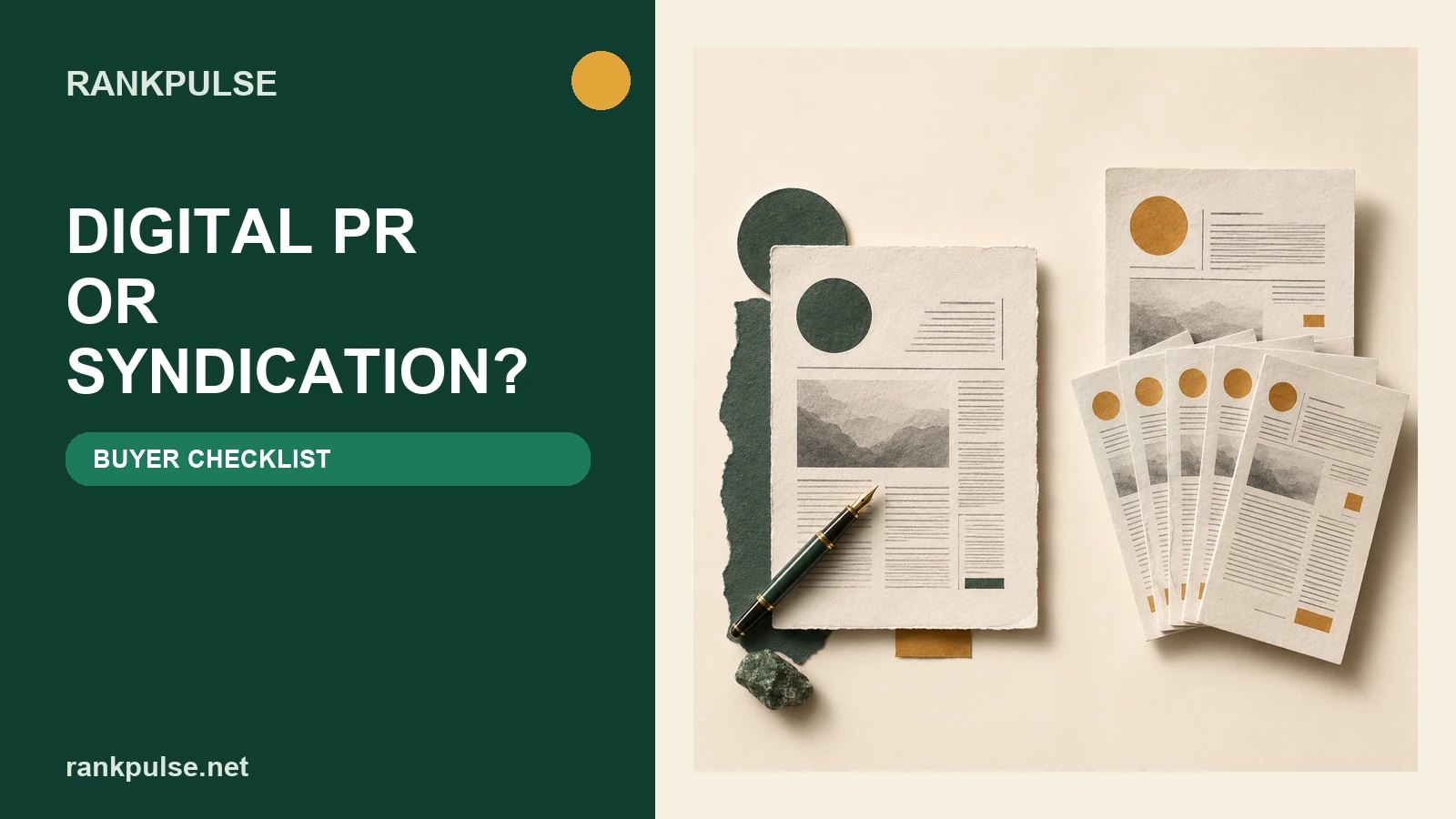RankPulse decision graphic comparing earned digital PR coverage with press-release syndication