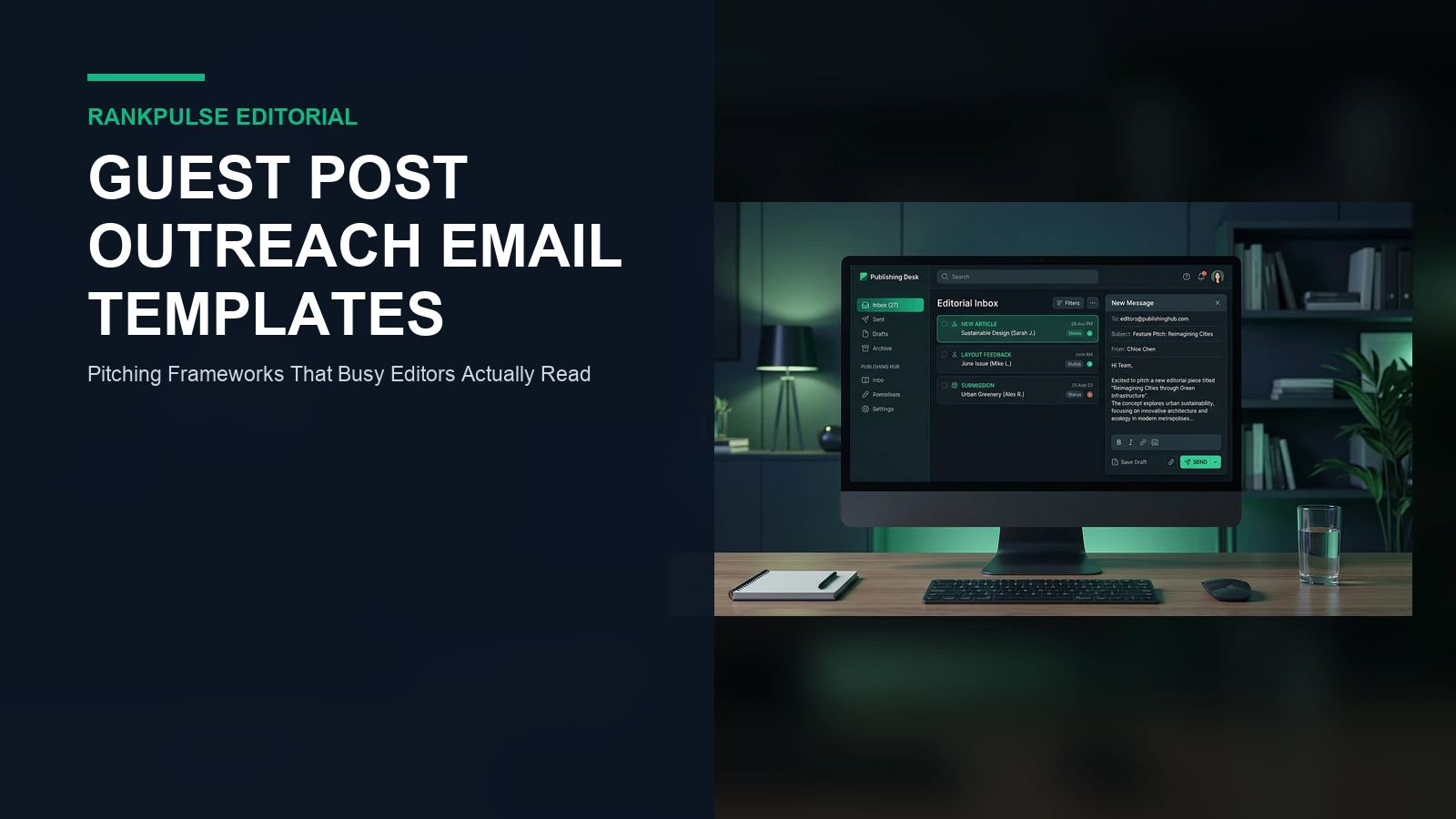 RankPulse guest post outreach email templates and editorial pitch dashboard