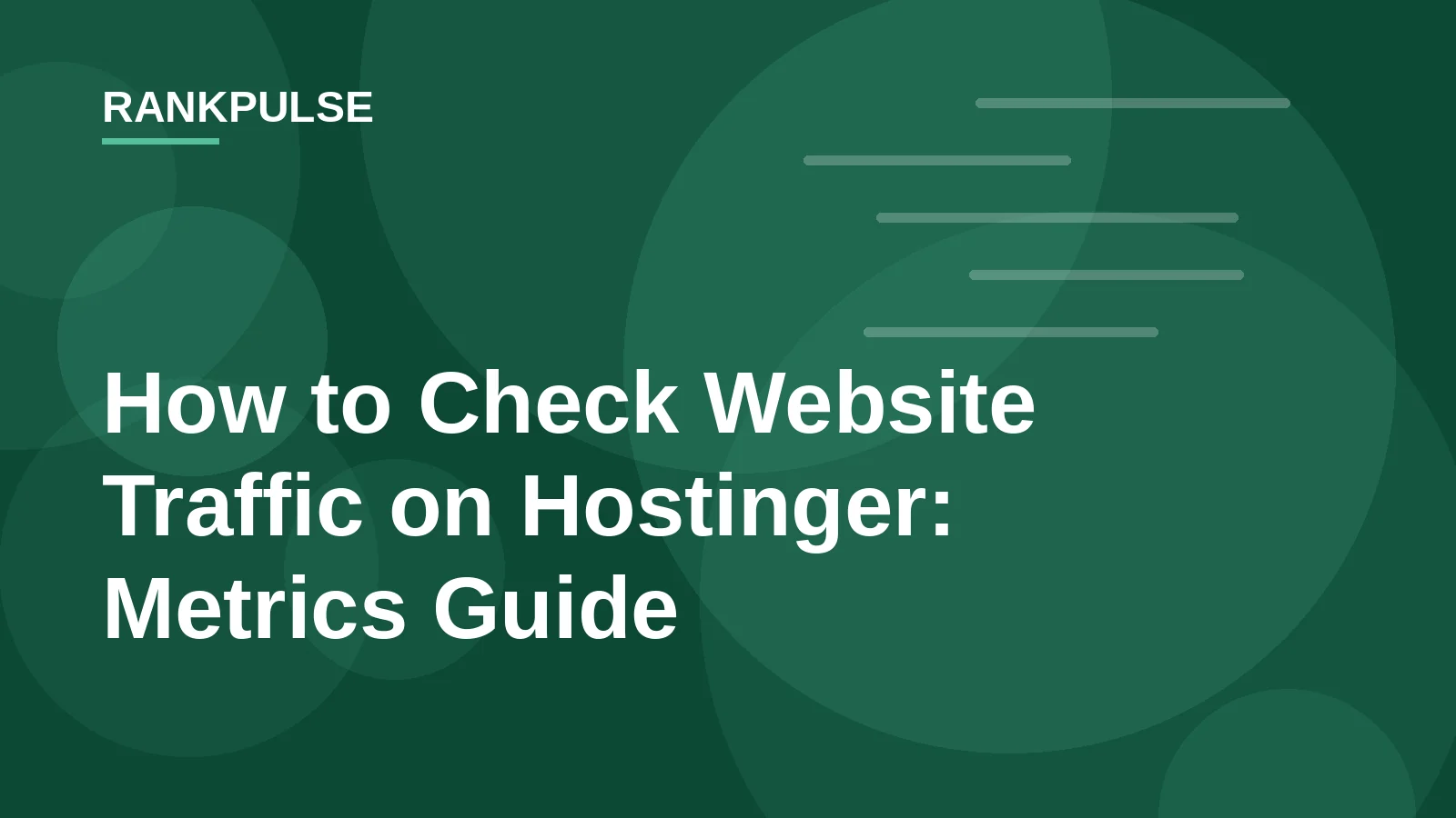 How to check website traffic on Hostinger hPanel analytics and server metrics