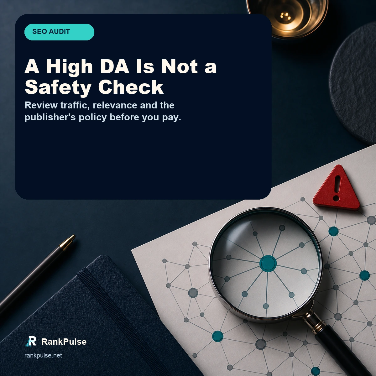 SEO audit reminder that a high DA alone is not a safety check